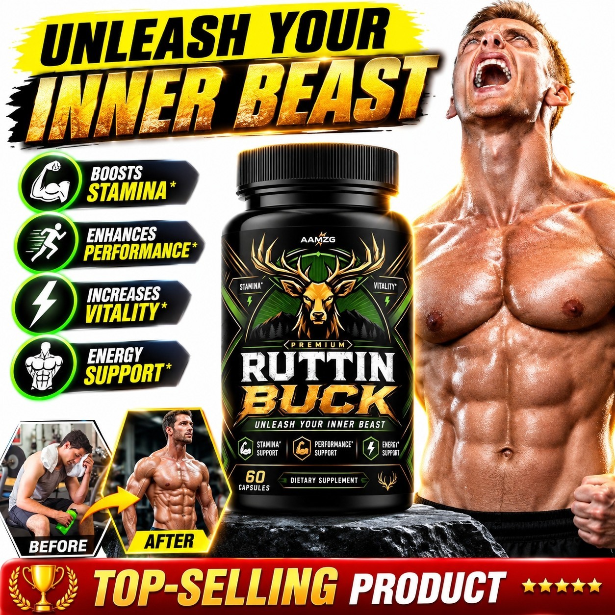 Natural Growth Support – Energy & Performance – 60 Capsule
