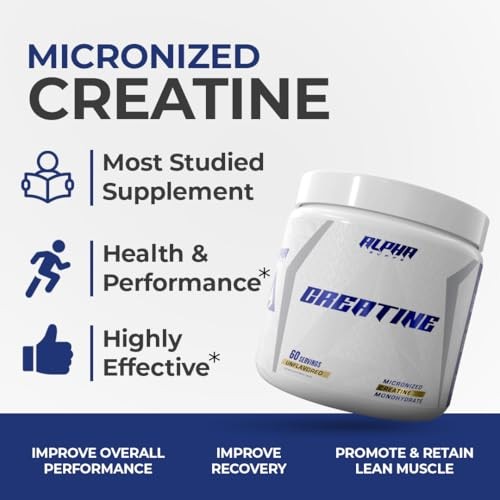 Creatine Monohydrate Powder Micronized Unflavored 300g 60 Servings