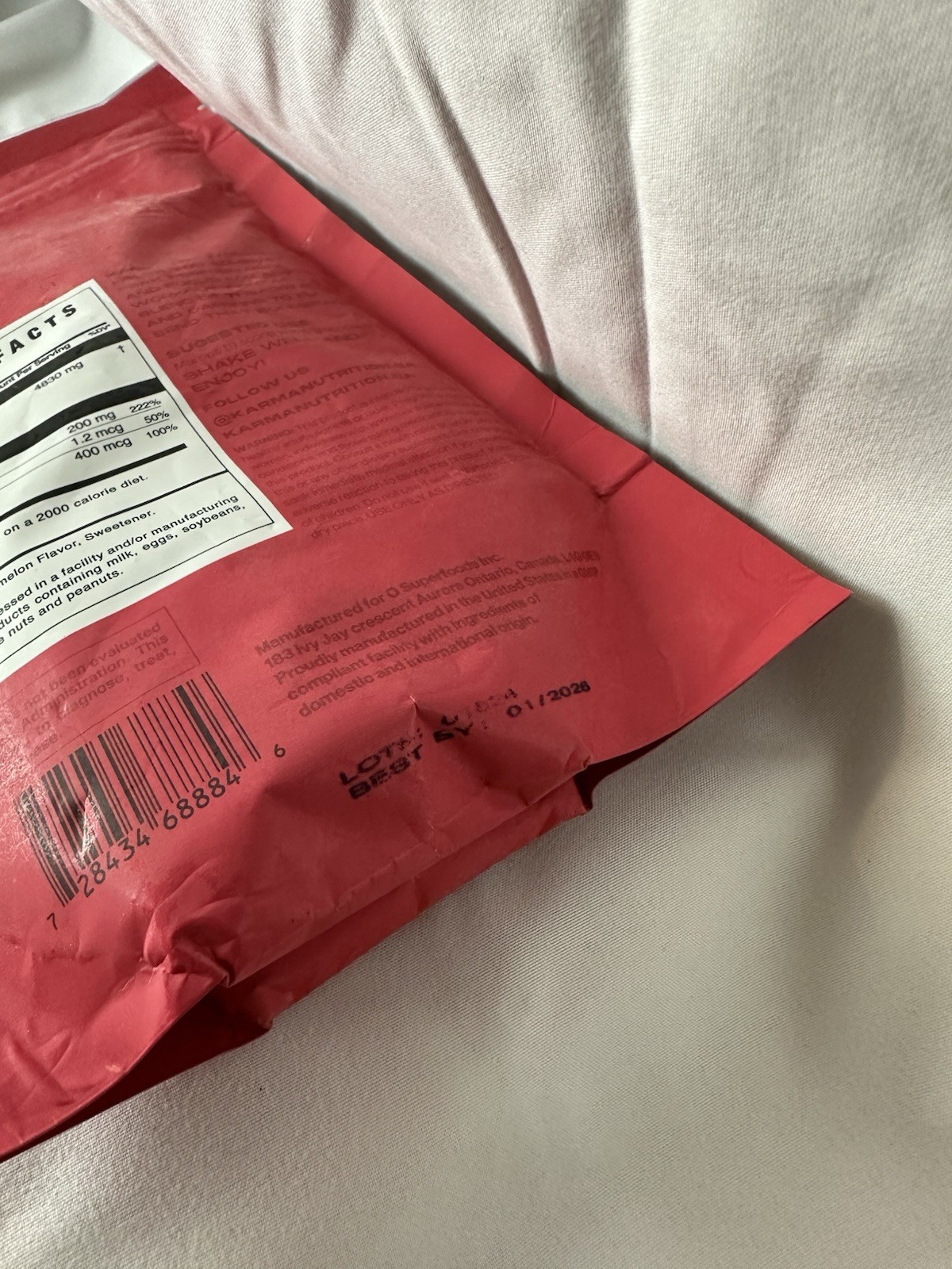 KARMA Pre Workout Watermelon Burst Drink Mix w/Caffeine Exp. 01/2026