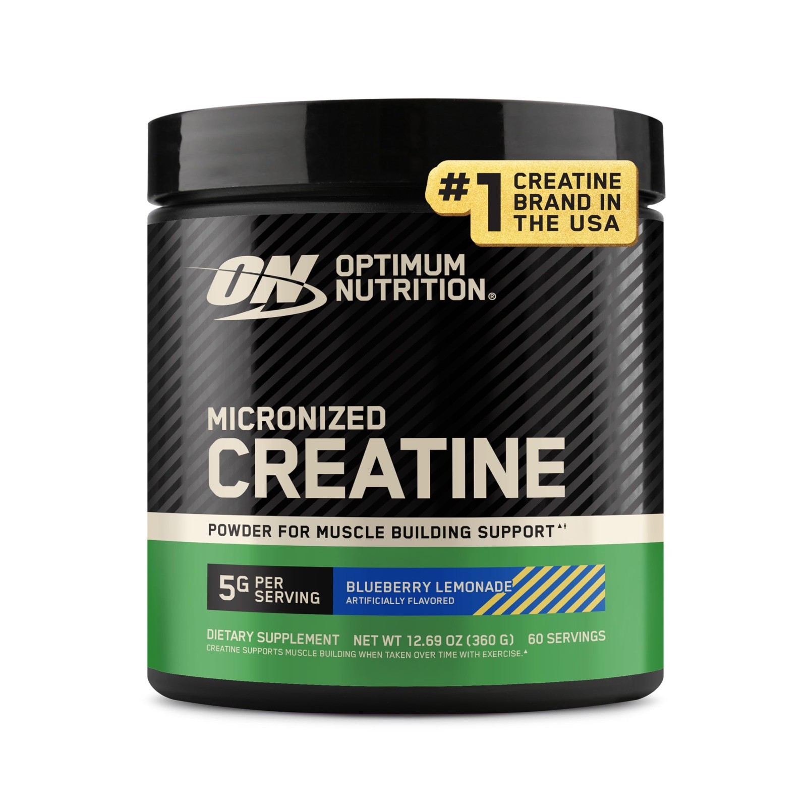 Micronized Creatine Monohydrate Powder – Blueberry Lemonade Flavor, 60 Servings,