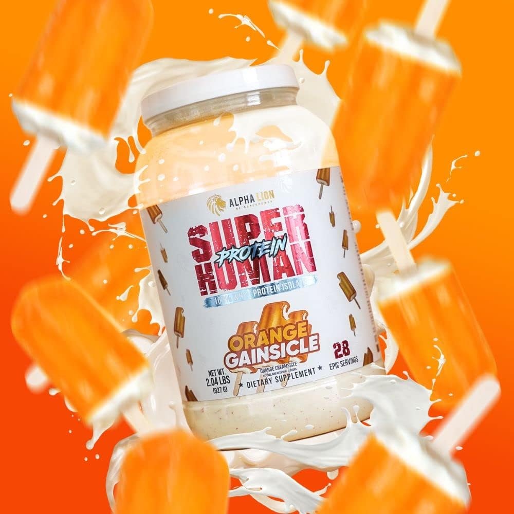 Alpha Lion Superhuman Whey Isolate, Low Carb, Orange Gainsicle, 28 Servings