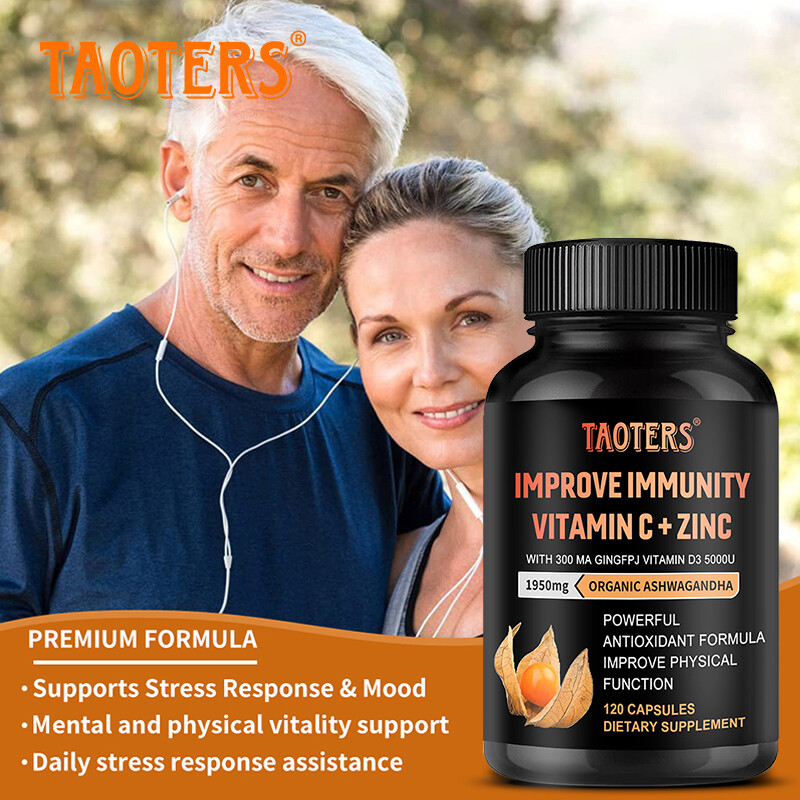 Vitamin C + Zinc + Ashwagandha 120 Capsules, Specially Selected Plant Extracts