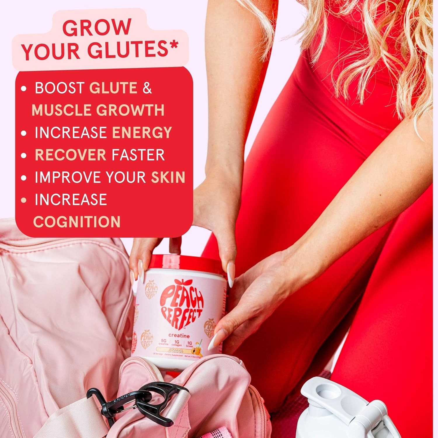 Creatine Monohydrate Powder for Women with Collagen & BCAAs, 30 Servings