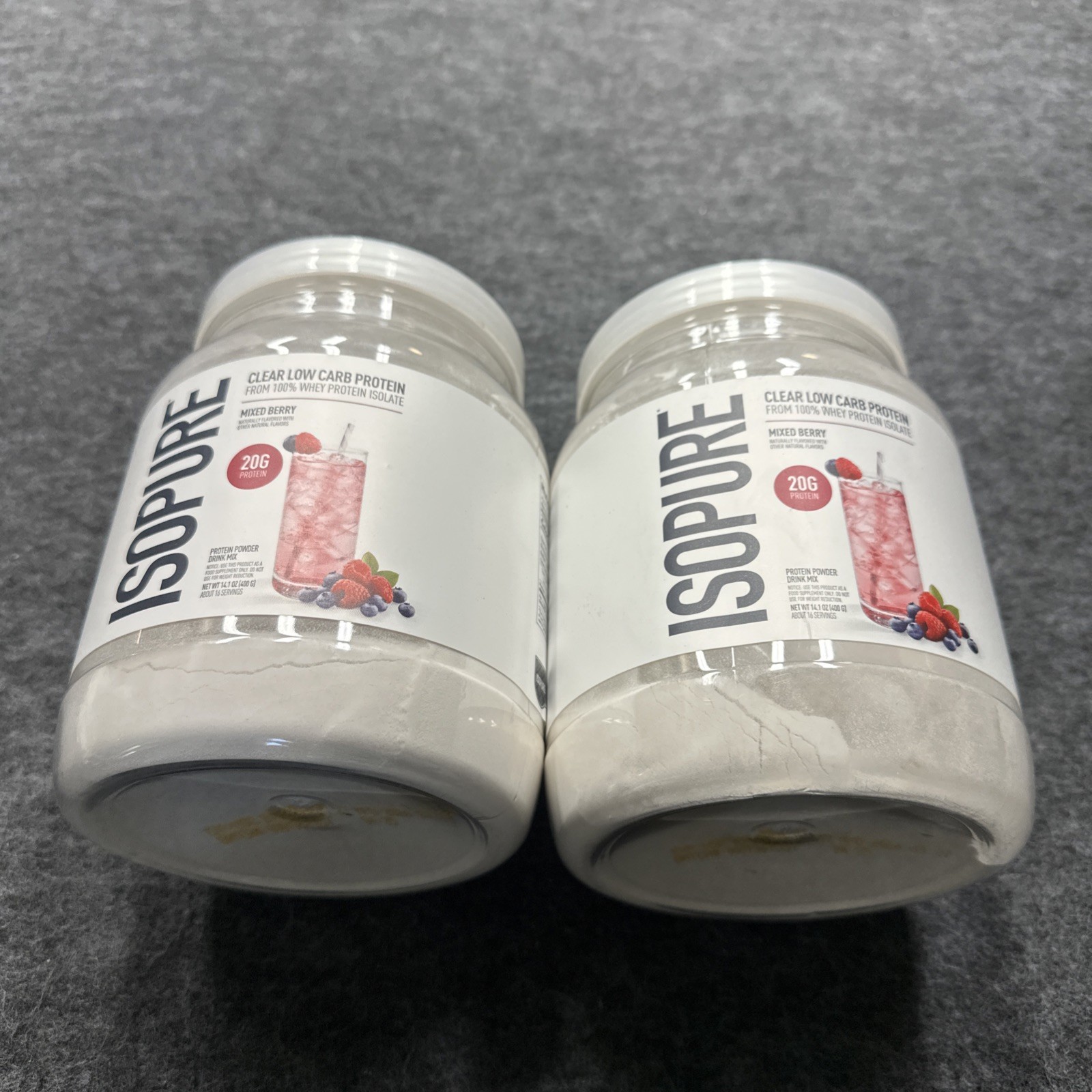 2 X Isopure Clear Low Carb Protein Mixed Berry Isolate 14.1oz ~EXP: 3/28