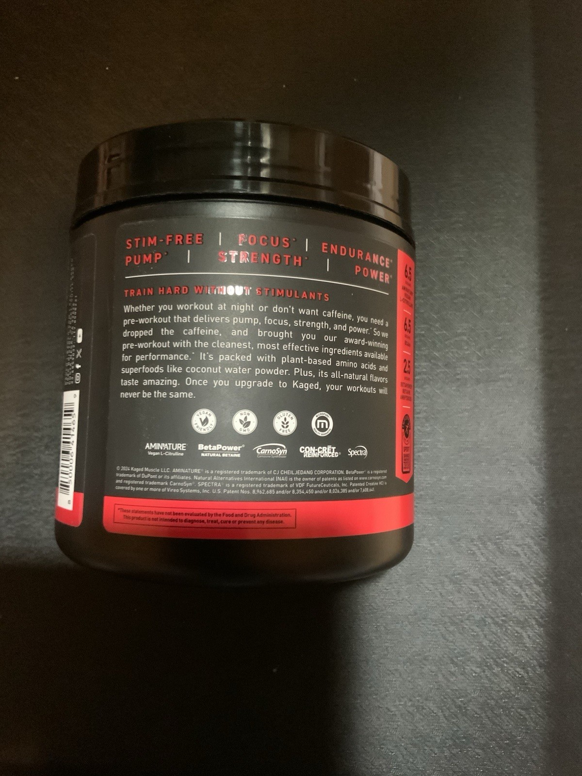 KAGED Pre-Workout Stim- Free Fruit Punch 1.23 lb (558g) SEALED New Exp 10/2026