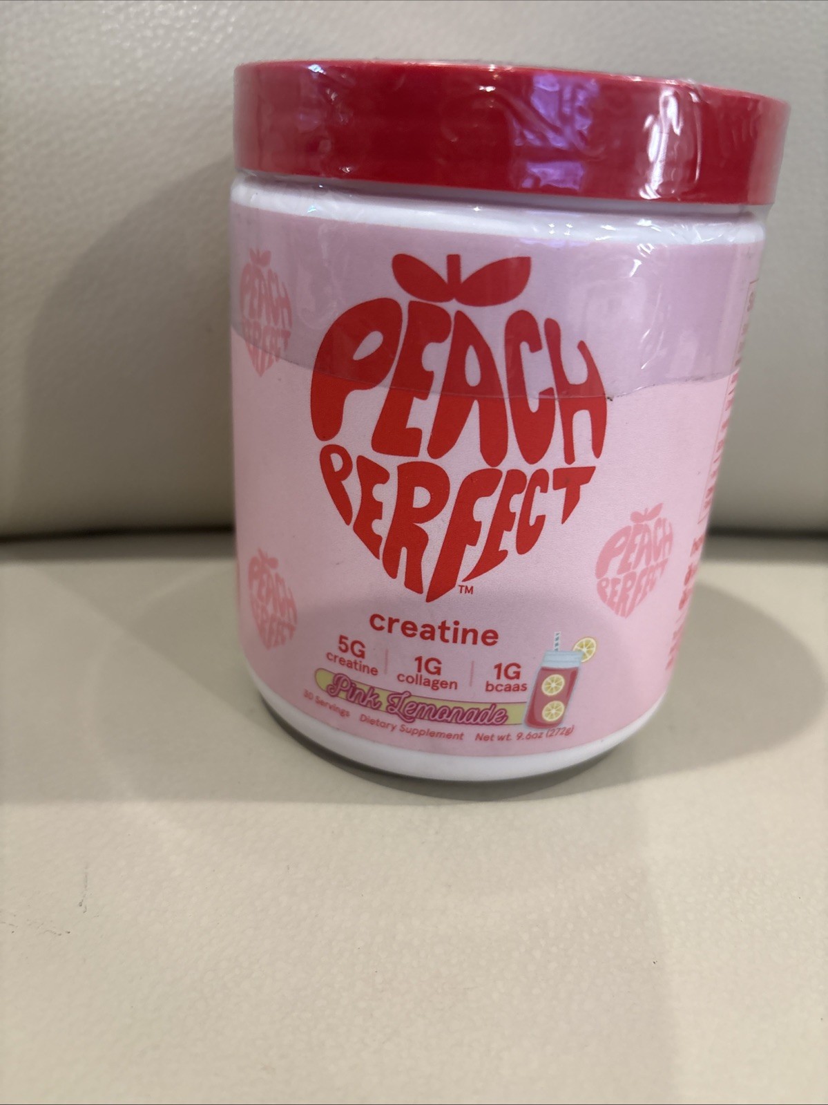 Peach Perfect ~ Creatine Monohydrate Powder Pink Lemonade 9.6 Oz Exp 10/27