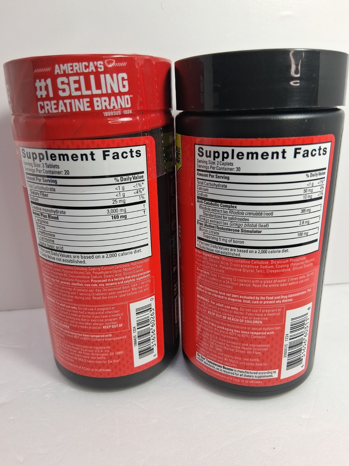 2PK SixStar Creatine X3 Testosterone Booster 60 Tabs EACH Exp: 11 12/28 New