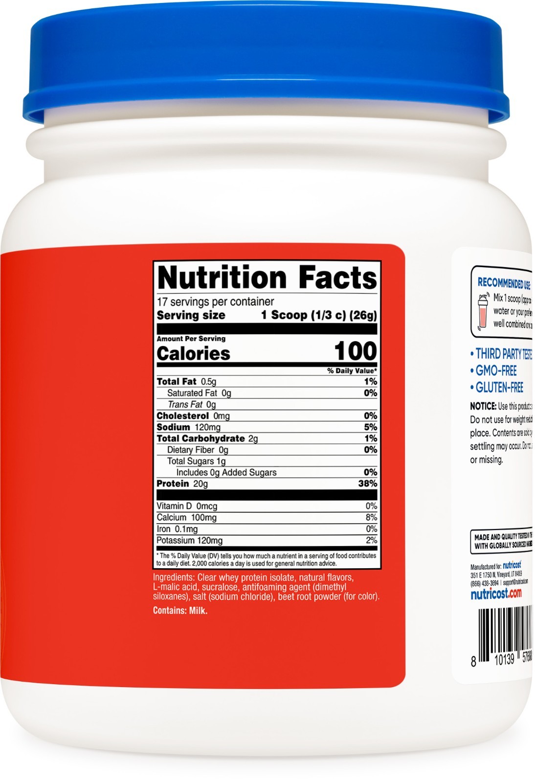 Nutricost Clear Whey Protein Isolate Powder (Tropical Punch) 1 LB – Whey Isolate