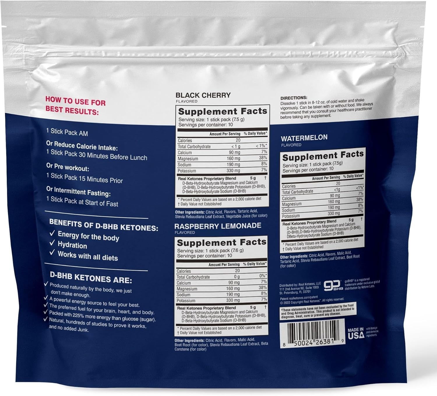 Advanced Keto BHB Drink Mix: 30ct Variety Pack Electrolytes Powder, No Sugar