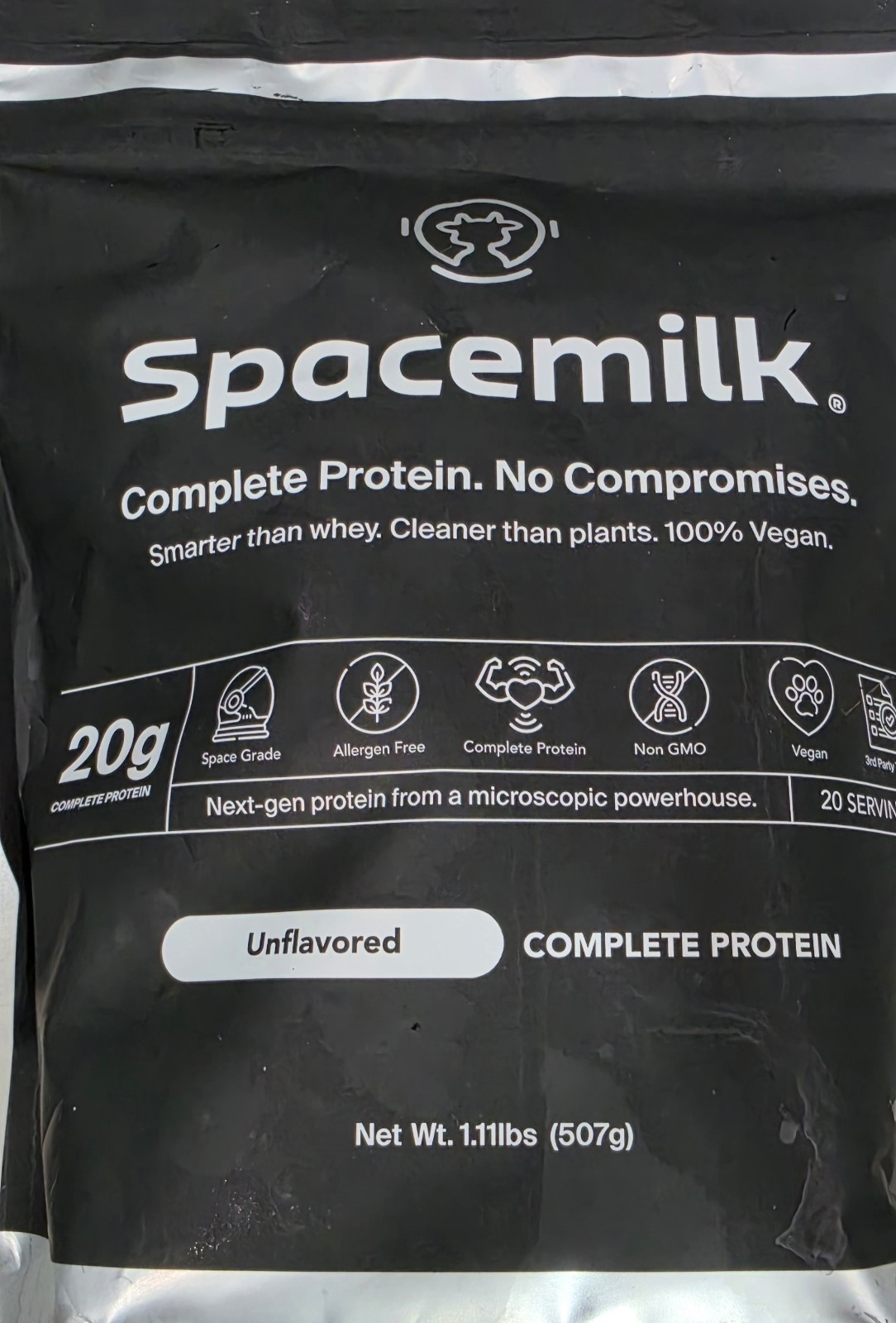 Spacemilk Complete Protein Powder Vegan Allergen-Free Non-GMO Unflavored 1.11 lb