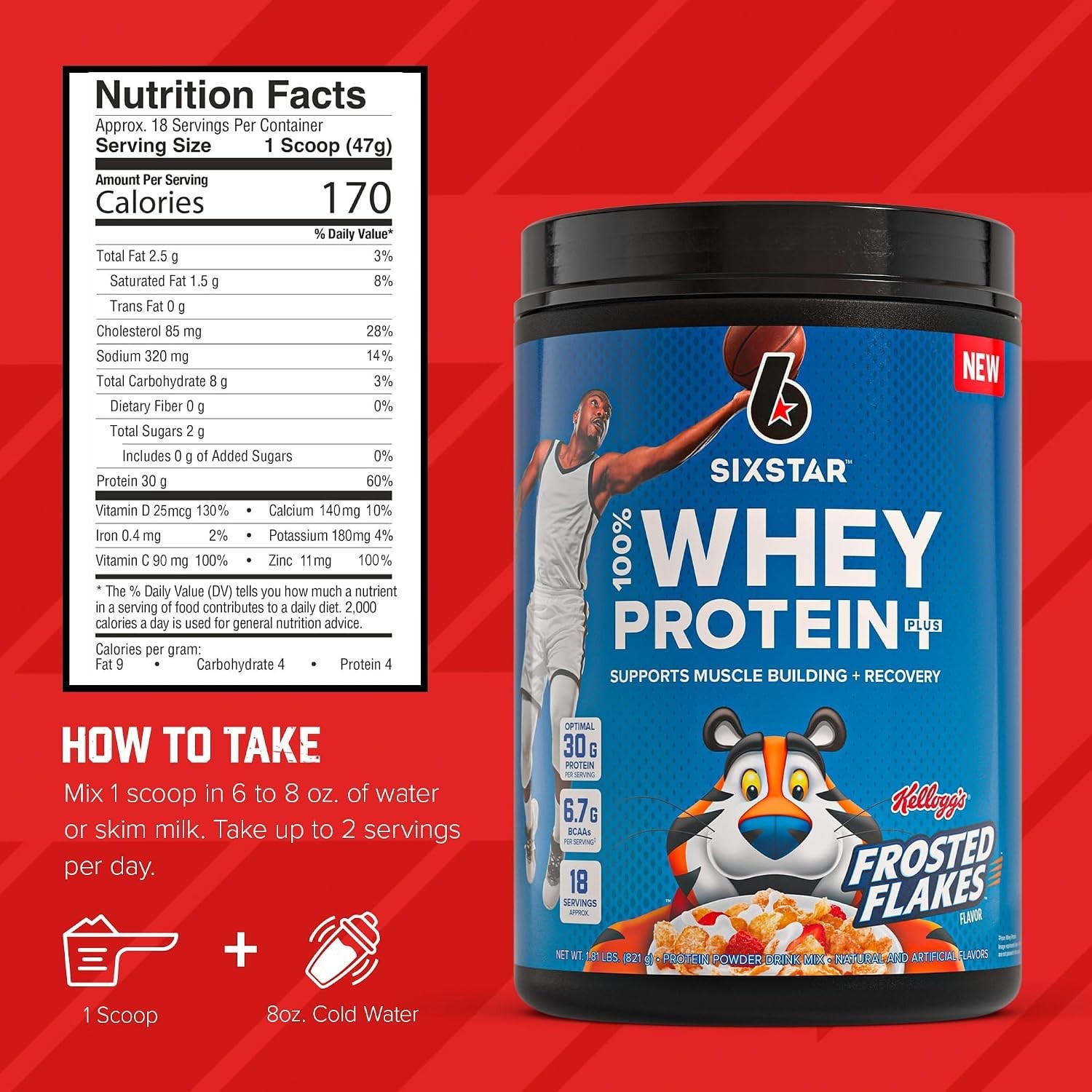Post-Workout SIXSTAR Whey Protein with Immune Support – 30g Protein, 1.8 lbs