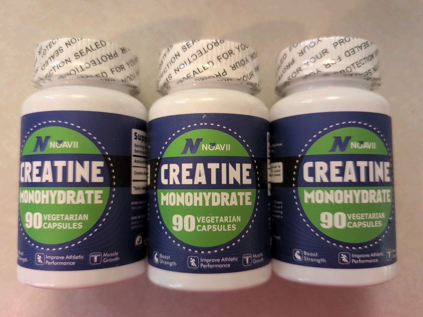3 X NoavII Creatine Monohydrate Muscle Gain 270 Capsules Exp. 07/2026