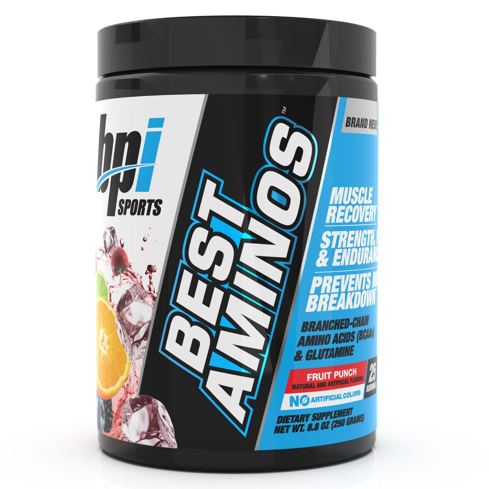 BCAA Amino Acid Powder for Post Workout Recovery & Hydration – Fruit Punch, 25 S
