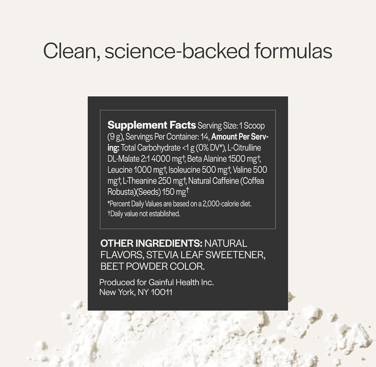 Pre Workout Powder Caffeinated w/ Theanine, Citrulline, BCAA’s – 1 Month Supply