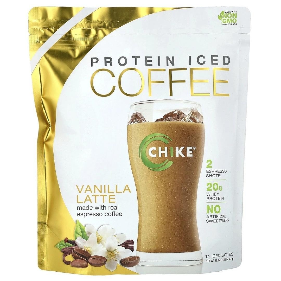 CHIKE Protein Iced Coffee Vanilla Latte Whey Protein 16.3 oz 14 Servings
