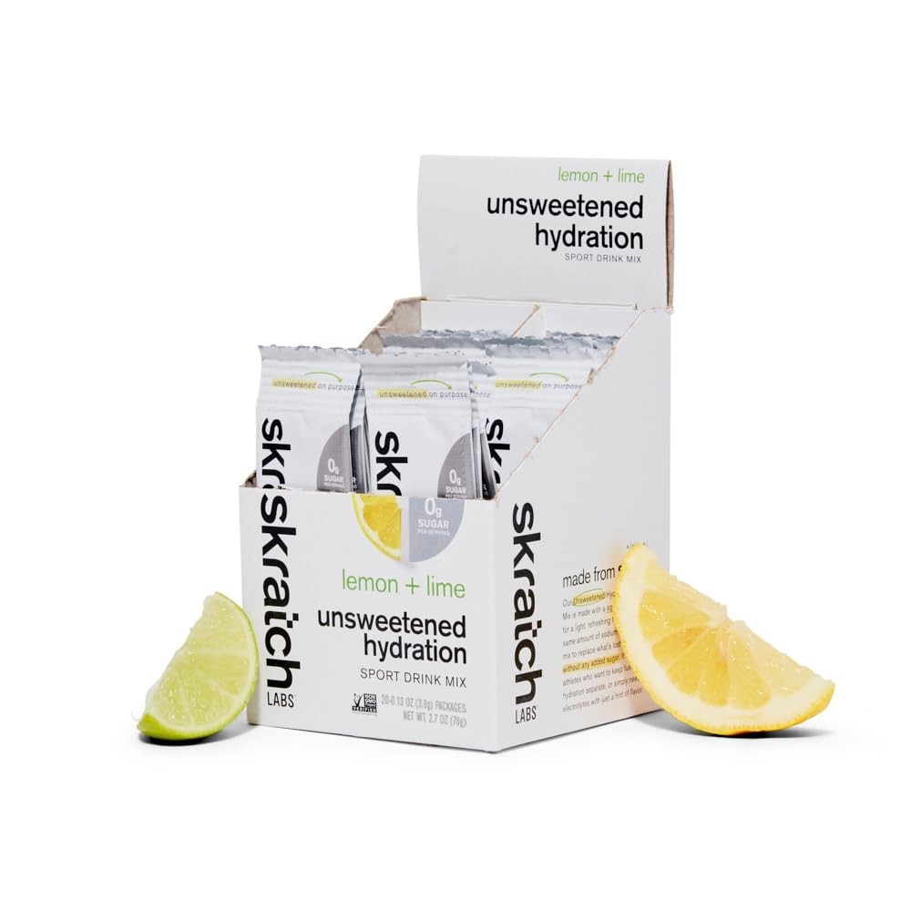 Unsweetened Lemon Lime Sport Hydration Mix – 20 Pack | Sugar-Free Electrolyte Bo
