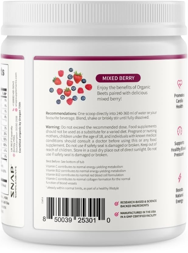 Nitric Oxide Organic Beet Root Powder Super Beets Superfood, 2 Pack Original