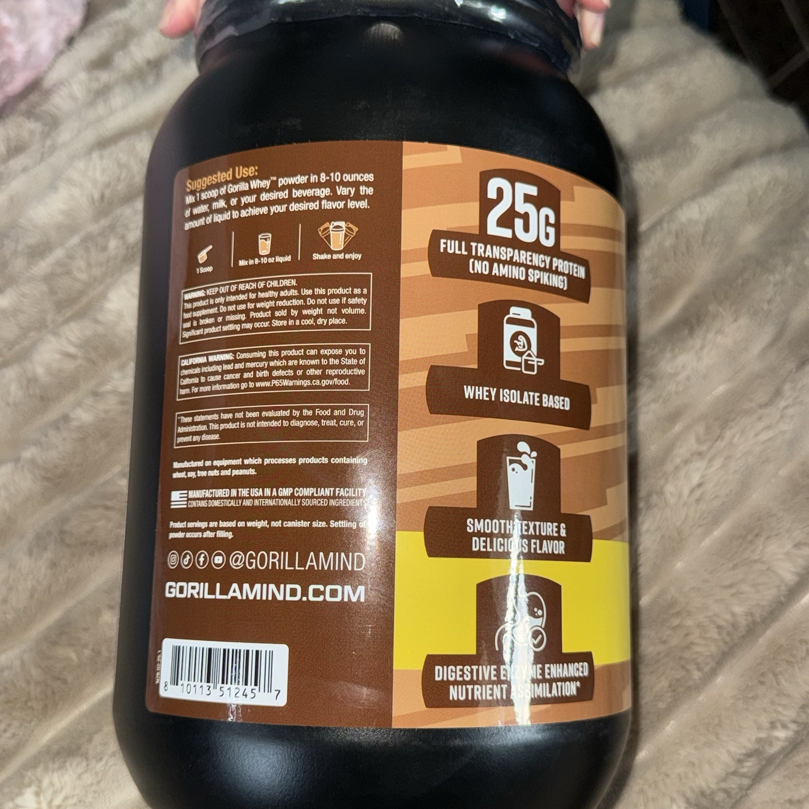 Gorilla Mind Milk Chocolate Whey Protein Powder 2.17 lb. 27 Servings 06/2027