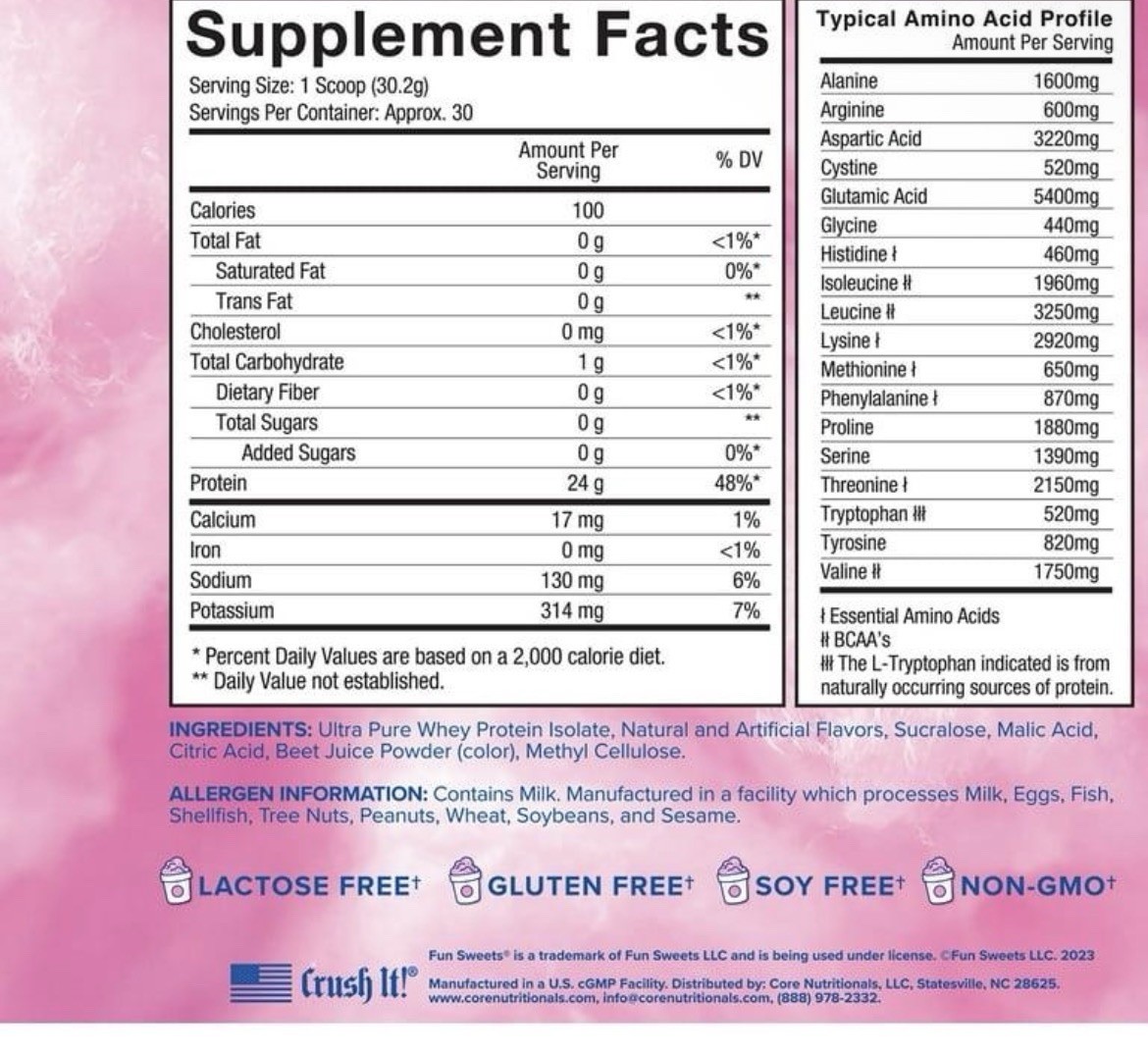 Core Nutritionals ISO Clear Cherry Berry Whey Isolate 30 Servings New Sealed
