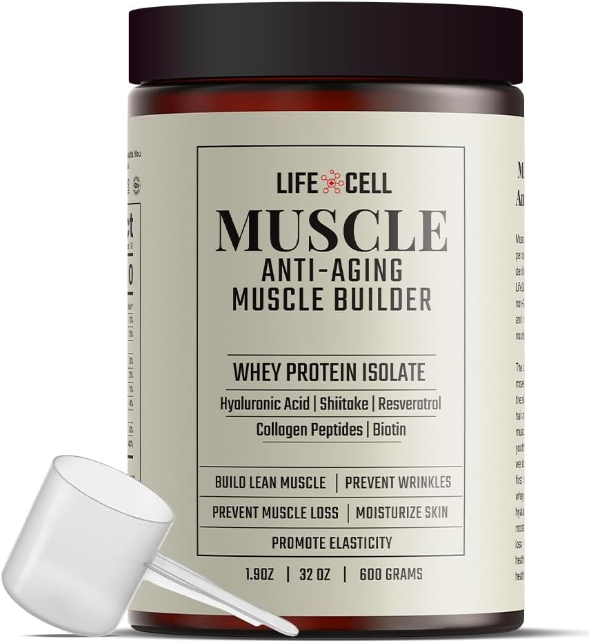 Whey Protein – Anti-Aging Muscle Builder with Shiitake Mushroom, Collagen & Hyal