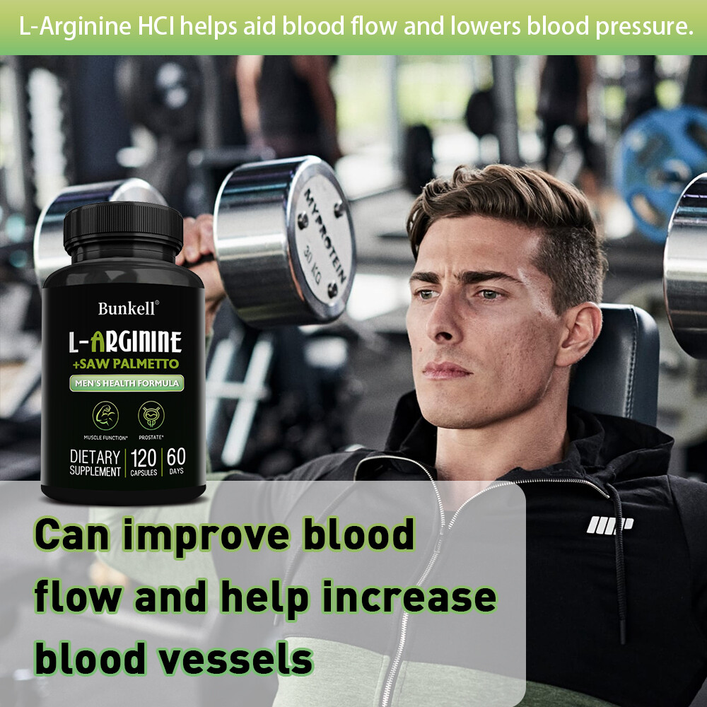 L Arginine Saw Palmetto for Men Prostate Health – Nitric Oxide & Muscle Support
