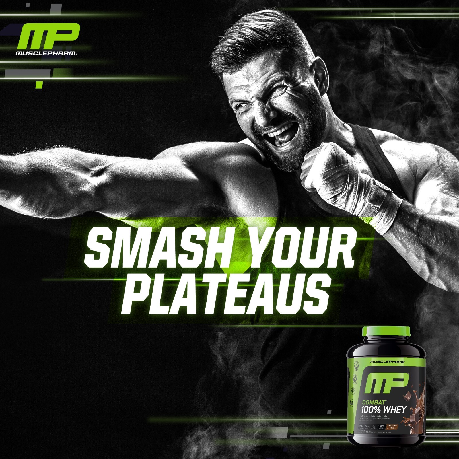 MusclePharm Combat 100% Whey Protein Powder – 5 lb, 70 Servings, Chocolate Milk