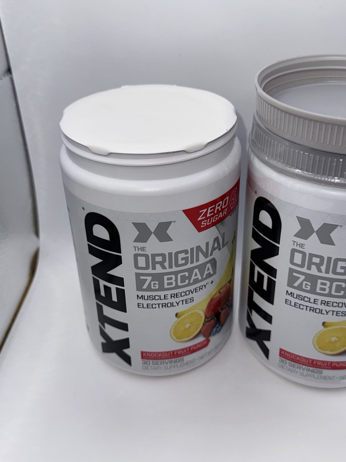 2 XTEND Original BCAA Powder Knockout Fruit Punch 30 servings Exp 07/27