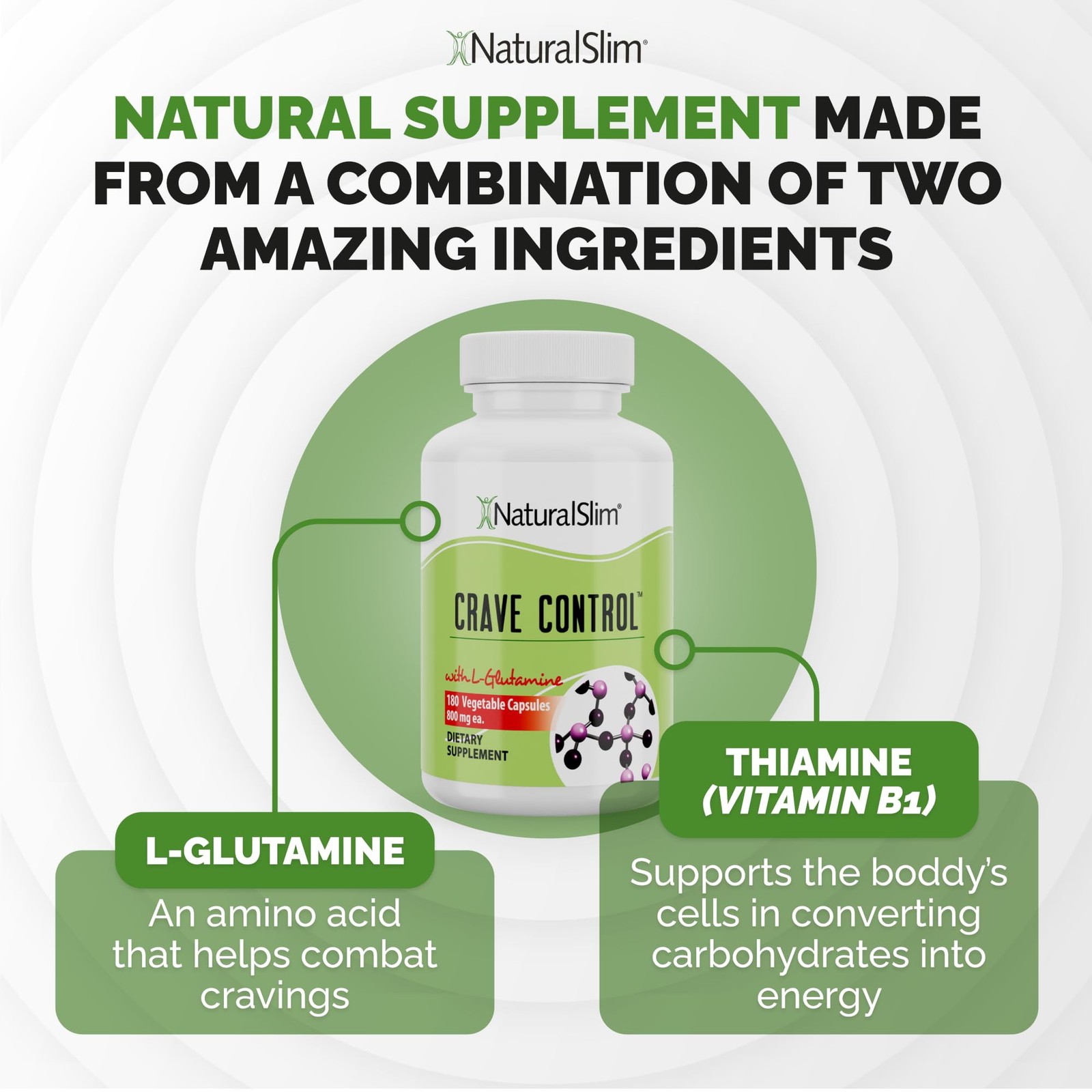 NaturalSlim Crave Control – Sugar Craving & Appetite Suppressant Supplement