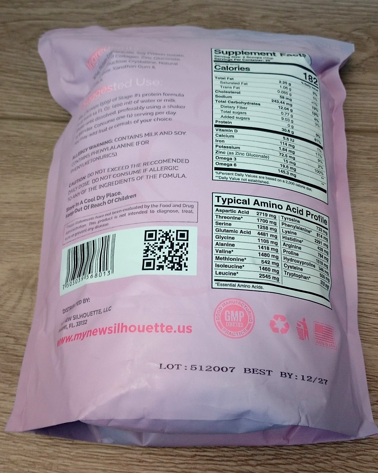 My New Silhouette 30 Grams Protein Stage 1 Omega 3 Strawberry Flavor 35.2 oz.