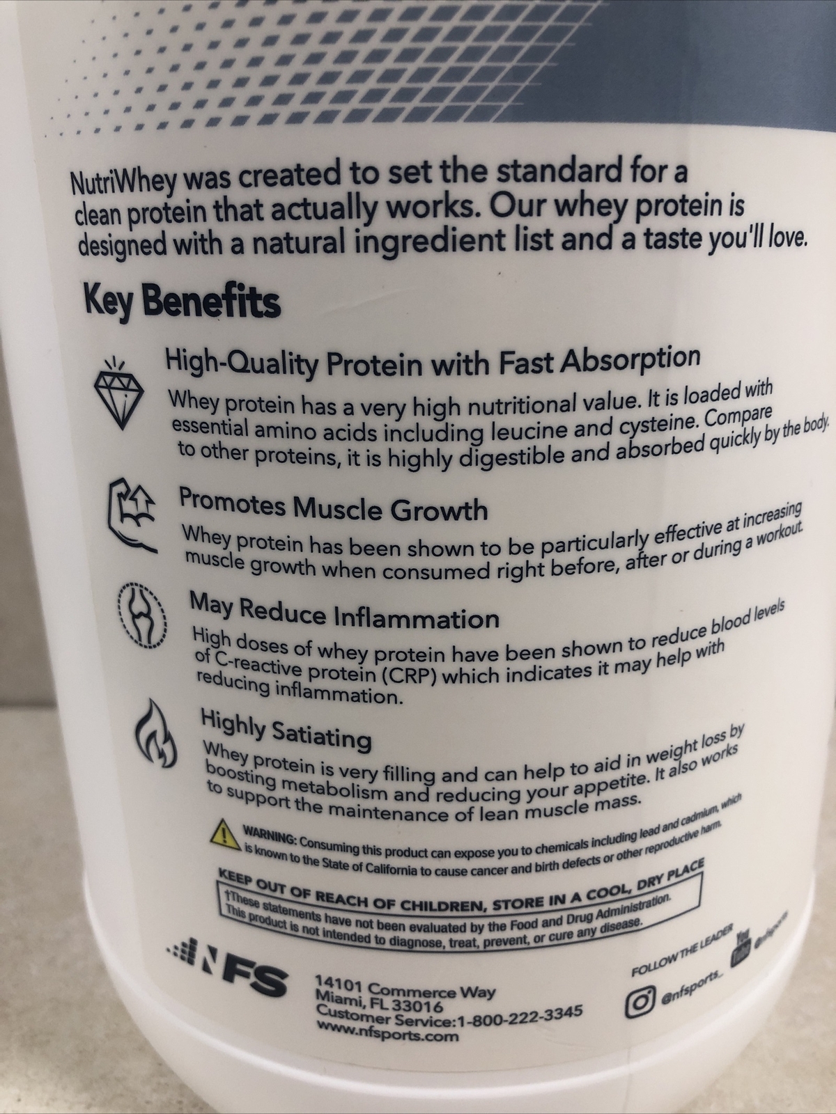 NF Sports Nutriwhey All Natural Whey Protein Powder Strawberry 23 Servings 10/23