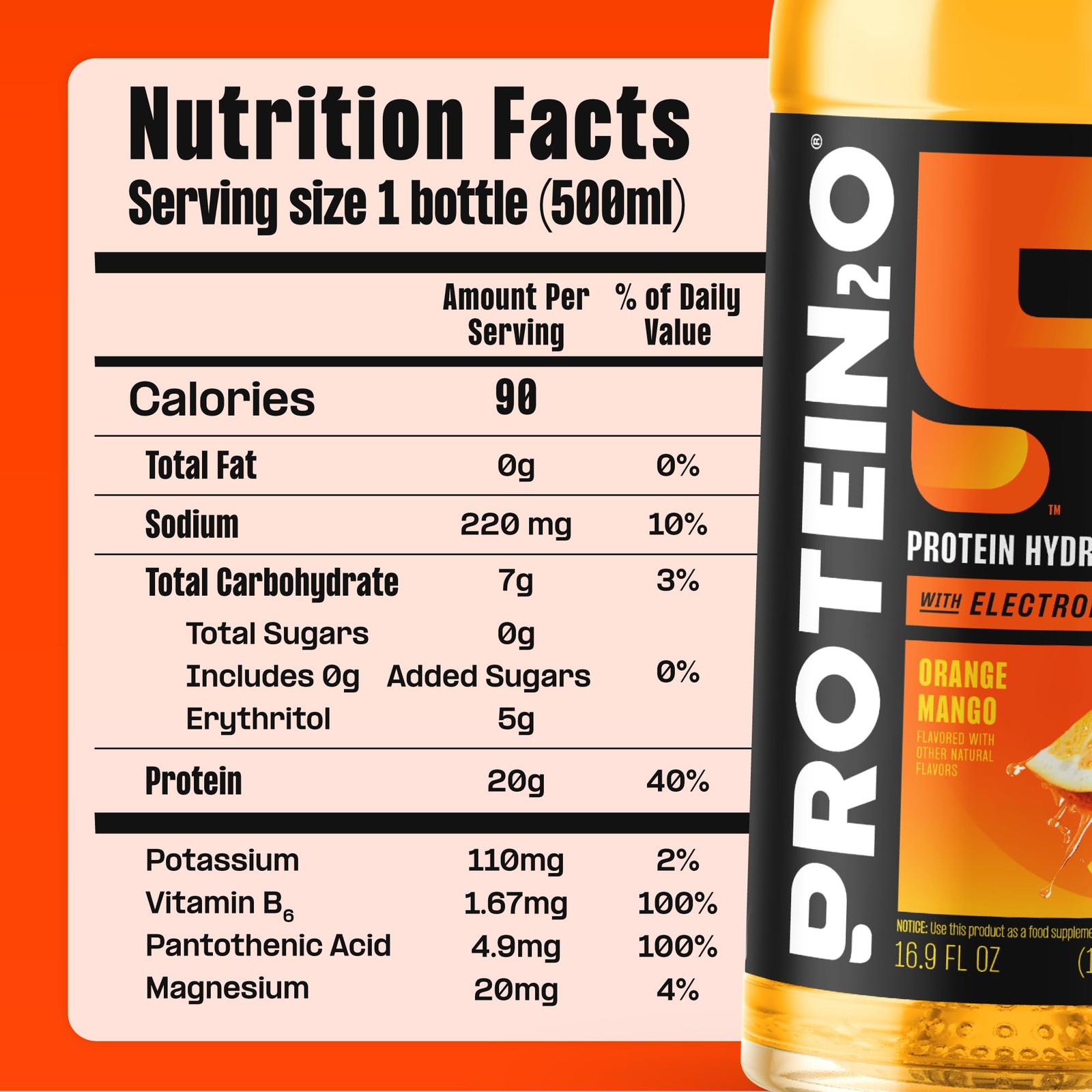 Protein2o Hydration Drink – 2-in-1 Liquid Clear Whey 16.9 Fl Oz (Pack of 12)