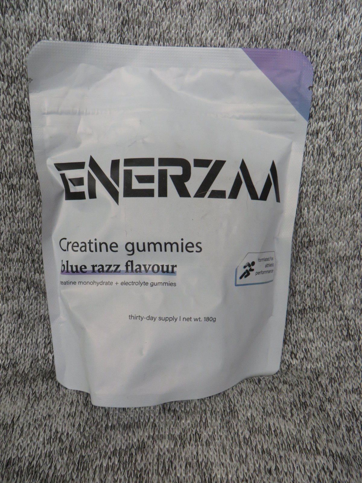 Enerzaa Creatine Electrolyte Gummies Blue Razz 30 Day Supply 60 Count EXP 4/2027