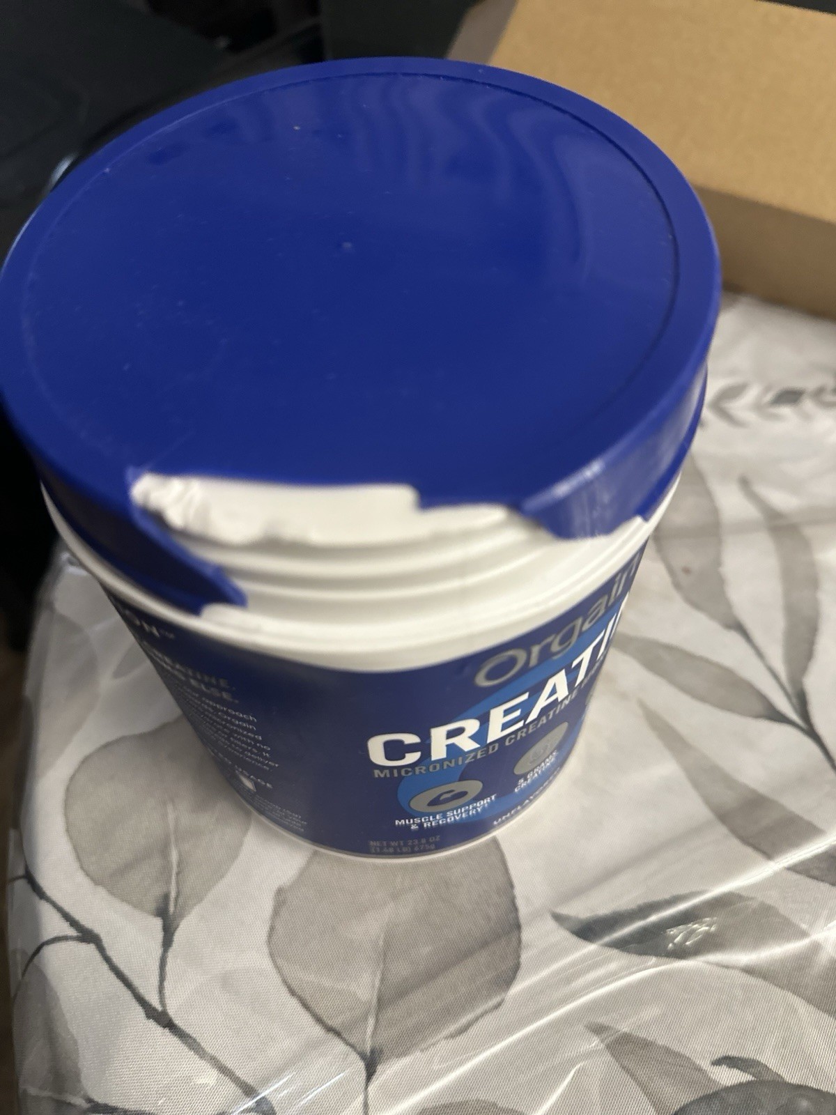 Orgain Creatine Monohydrate Powder Unflavored 23OZ 135 Servings Crack Top-SEALED