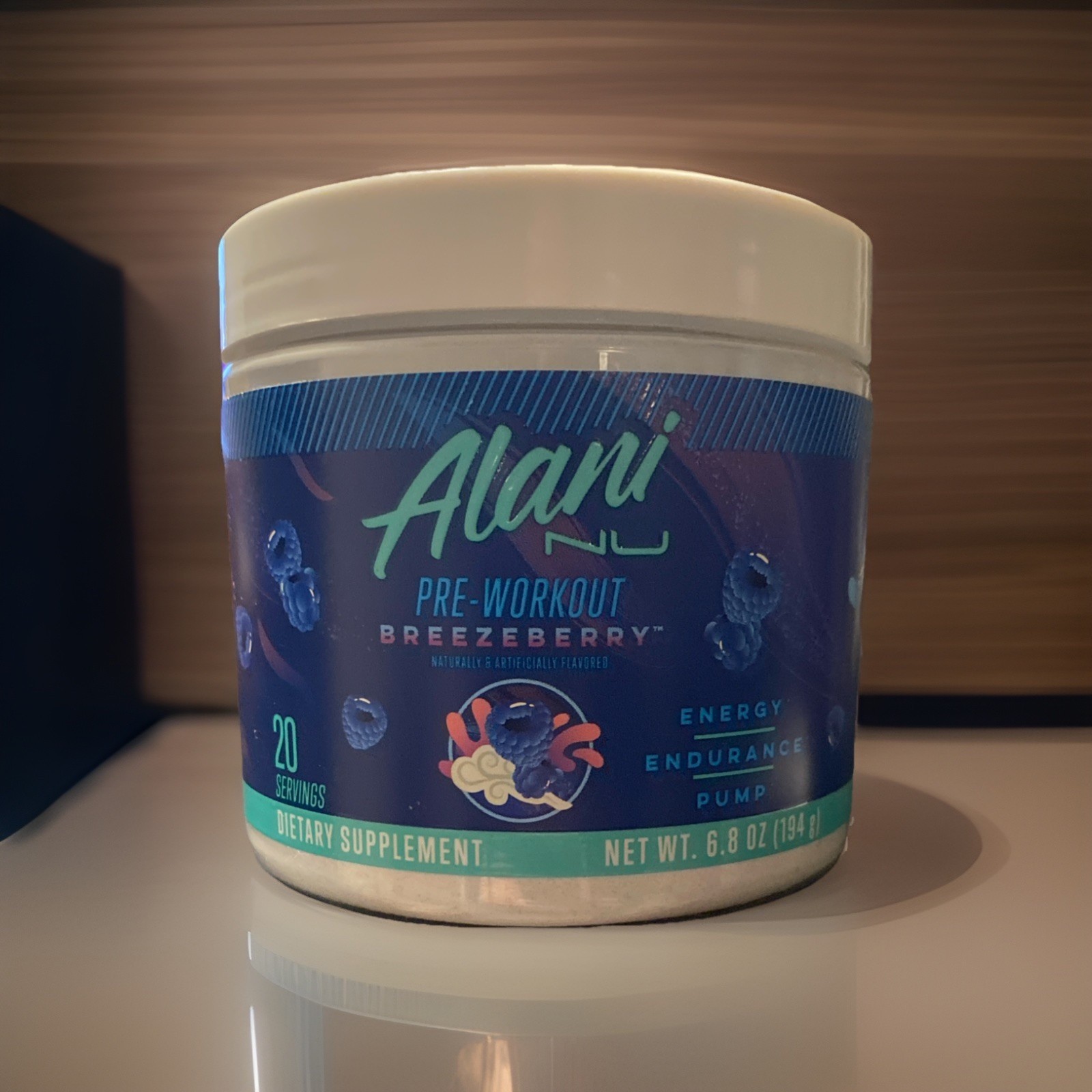 Alani Nu Pre-Workout Breezeberry 6.8 oz 20 Servings – New-Exp:05/2026