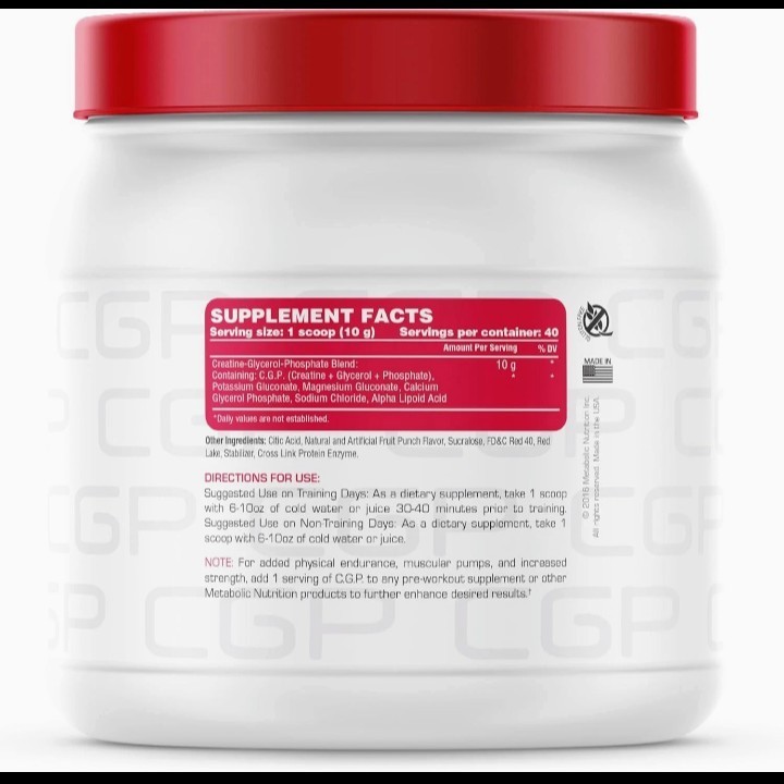 2X New Metabolic Nutrition C.G.P. (Creatine Glycerol Phosphate) Fruit Punch