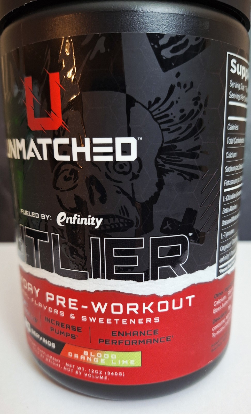 Unmatched Outlier Natural Preworkout, Blood Orange Lime, 20 servings, 10/2027✨️
