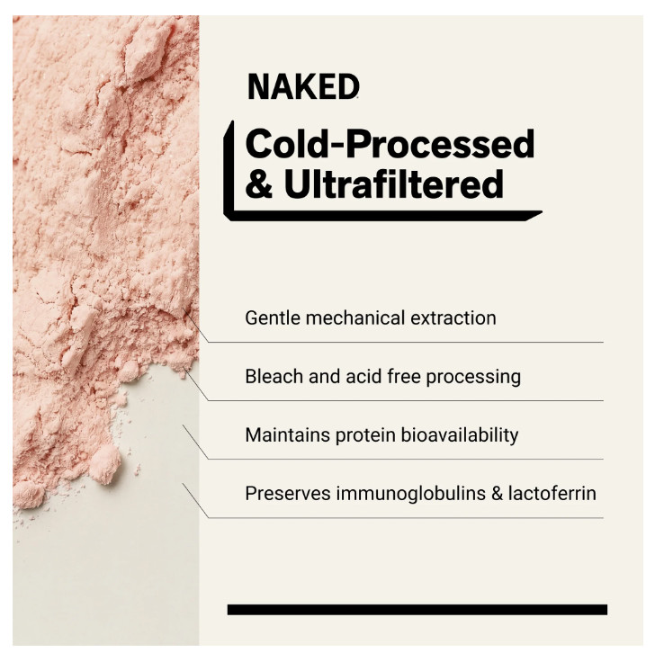 NAKED Strawberry Whey Protein Powder Grass Fed 25g Protein 24 Servings