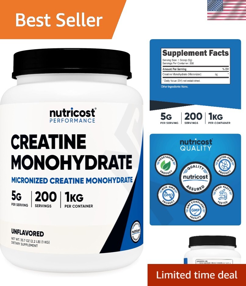 High-Quality Micronized Creatine Monohydrate – 5g Per Serving, Friendly