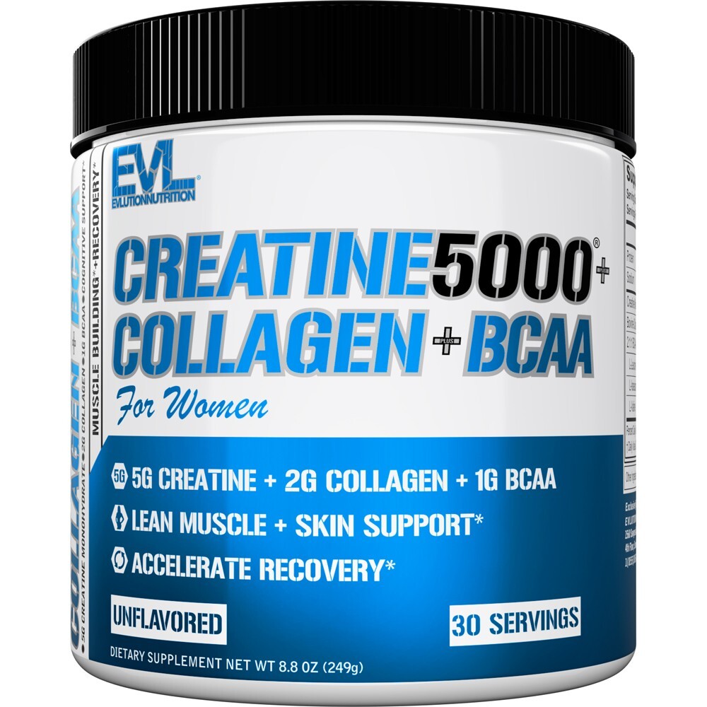 Evlution Nutrition Creatine 5000 + Collagen + BCAA – for Women – 30 Servings