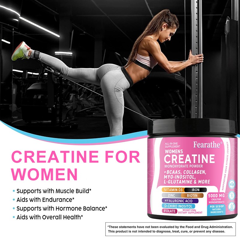 Creatine Monohydrate Powder For Women Strengthen Muscles 5 Grams Per Serving