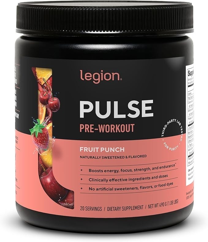Legion Pre-Workout Drink – Fruit Punch 490 g/1.08 lbs(Pack of 1)