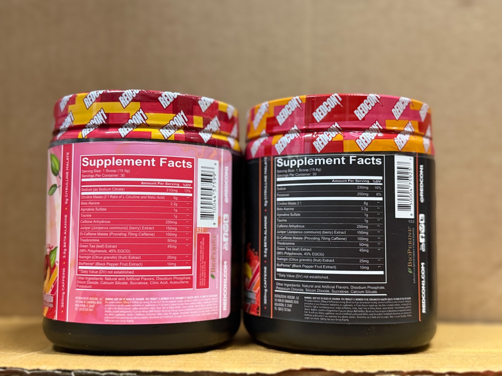 2 PACK CLUMPED REDCON1 TOTAL WAR STRAWBERRY MANGO + PLUM Workout 30 Servings