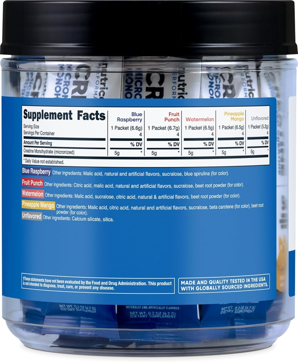 Nutricost Creatine Monohydrate Powder Variety Stickpacks (5 Flavors, 5 Grams)