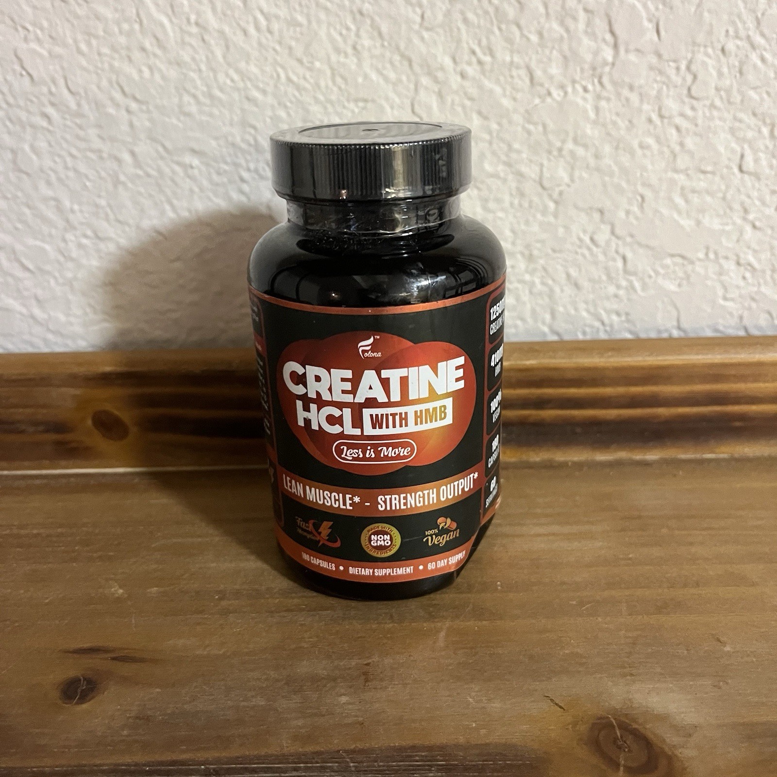 Creatine HCL with HMB 180 Veggie Capsules Lean Muscle Strength Supplement