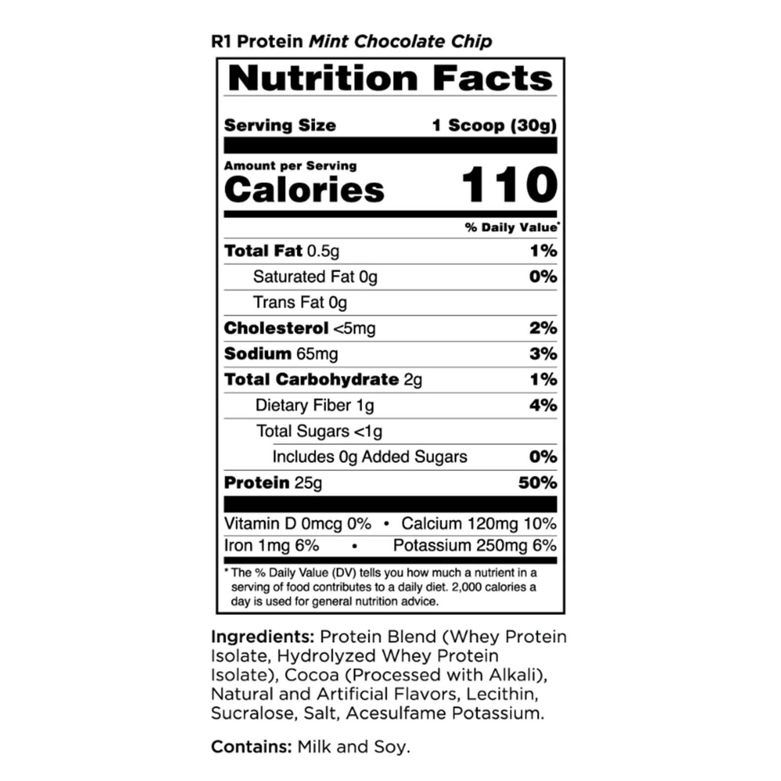 RULE 1 Protein 29 serv Mint Chocolate Chip Protein Isolate Hydrolysate 2.01lb