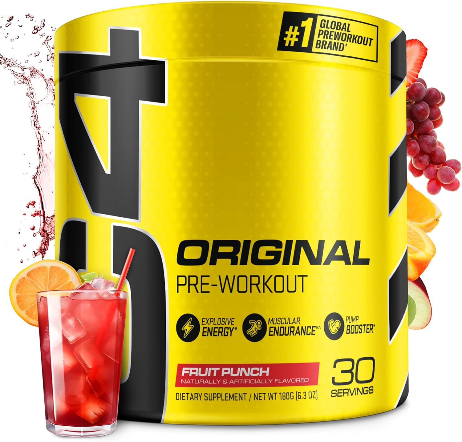 Cellucor Original Pre Workout Powder Fruit Punch | Vitamin C for Immune Support