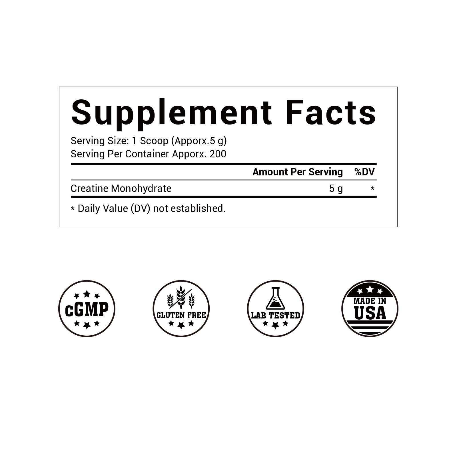 2.2~10LB Pure Creatine Monohydrate Powder 5000mg Per Serving Micronized Creatine