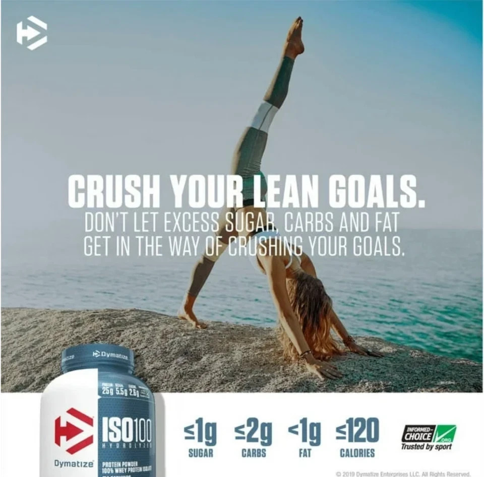 Dymatize ISO100 Hydrolyzed Isolate Protein Powder 100%, 20 Servings