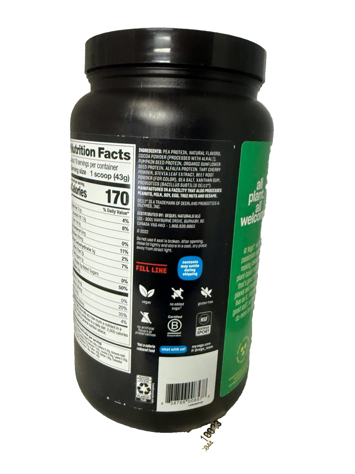 Vega, Sport Protein Powder Mocha, 1 Each, 28.6 Oz (12/2027 As Shown)