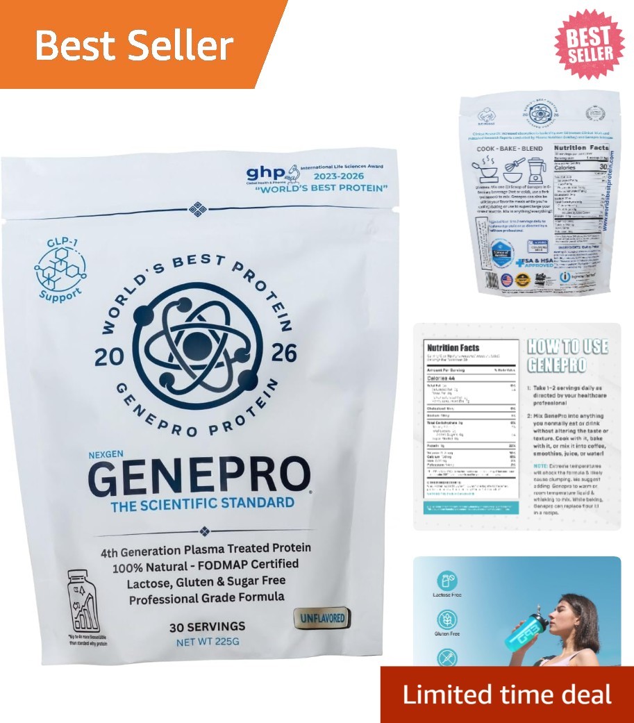 GENEPRO GEN. 3 Unflavored Protein Powder – (3rd Generation, 30 Servings)